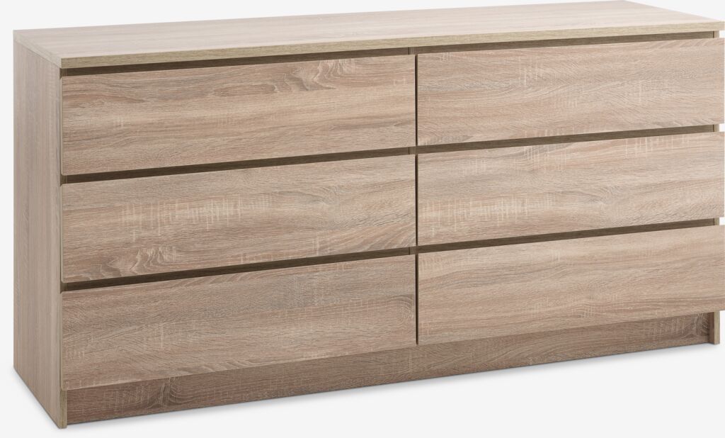 Komoda LIMFJORDEN 3+3 ladice svijetli hrast boja