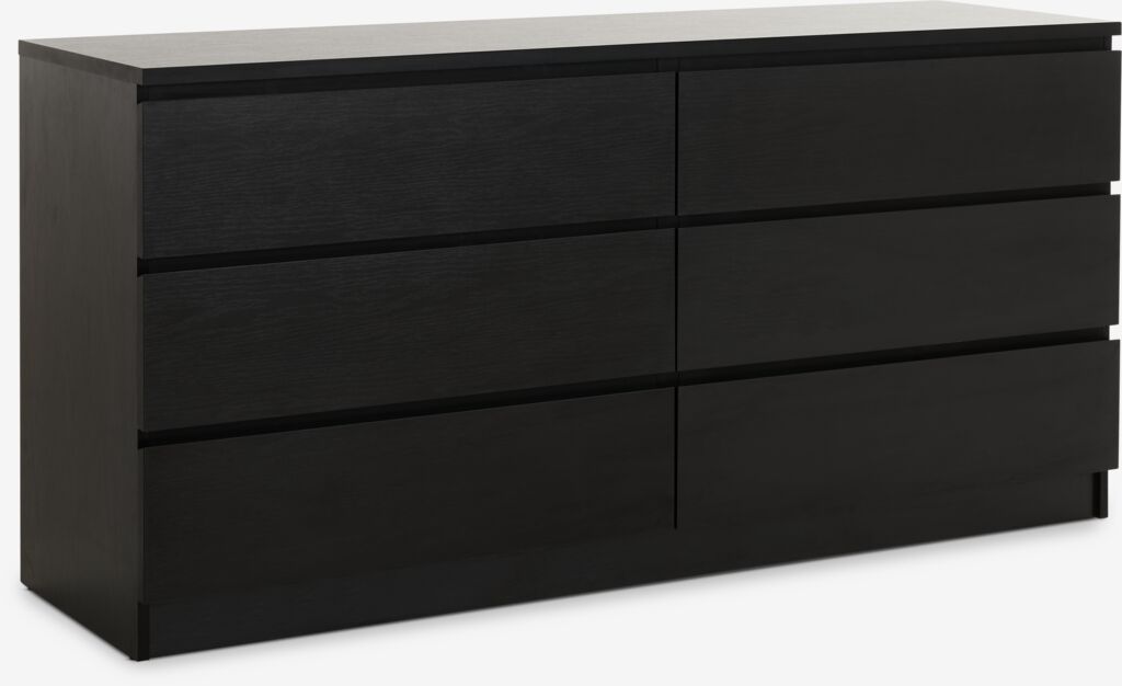 Komoda LIMFJORDEN 3+3 ladice crna