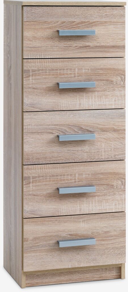 Komoda TAPDRUP 5 ladica uska boja svijetli hrast