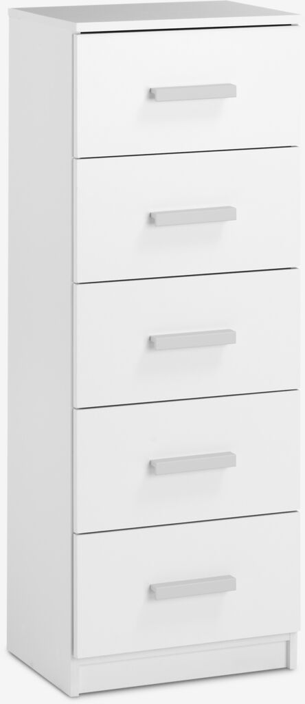 Komoda TAPDRUP 5 ladica uska bijela