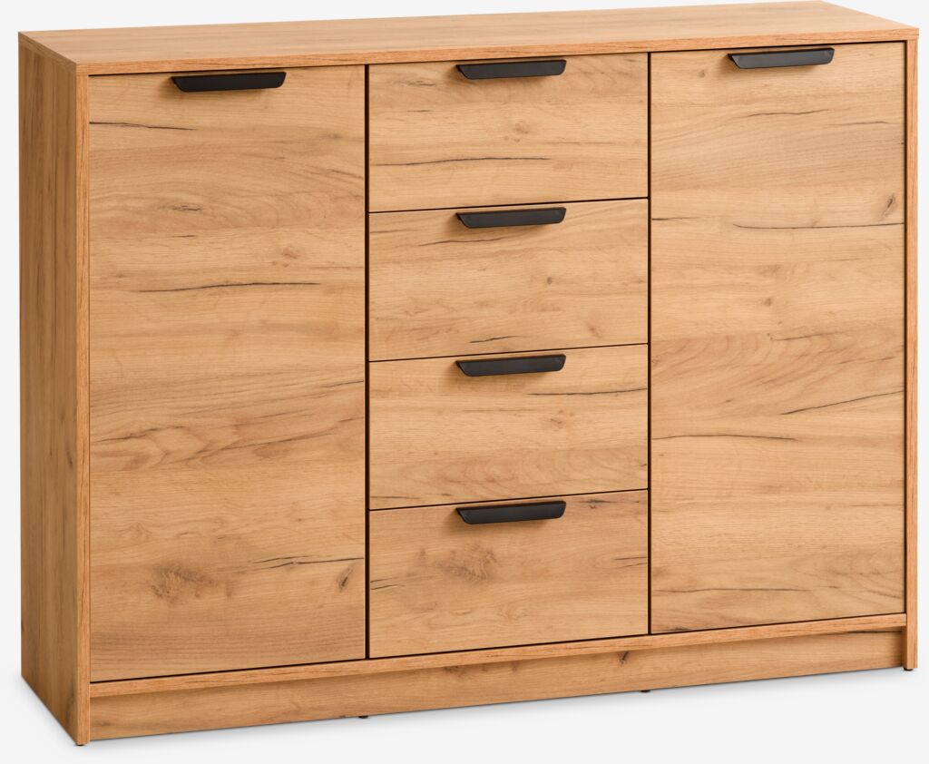 Komoda JENSLEV 2 vrata 4 ladice divlji natur hrast