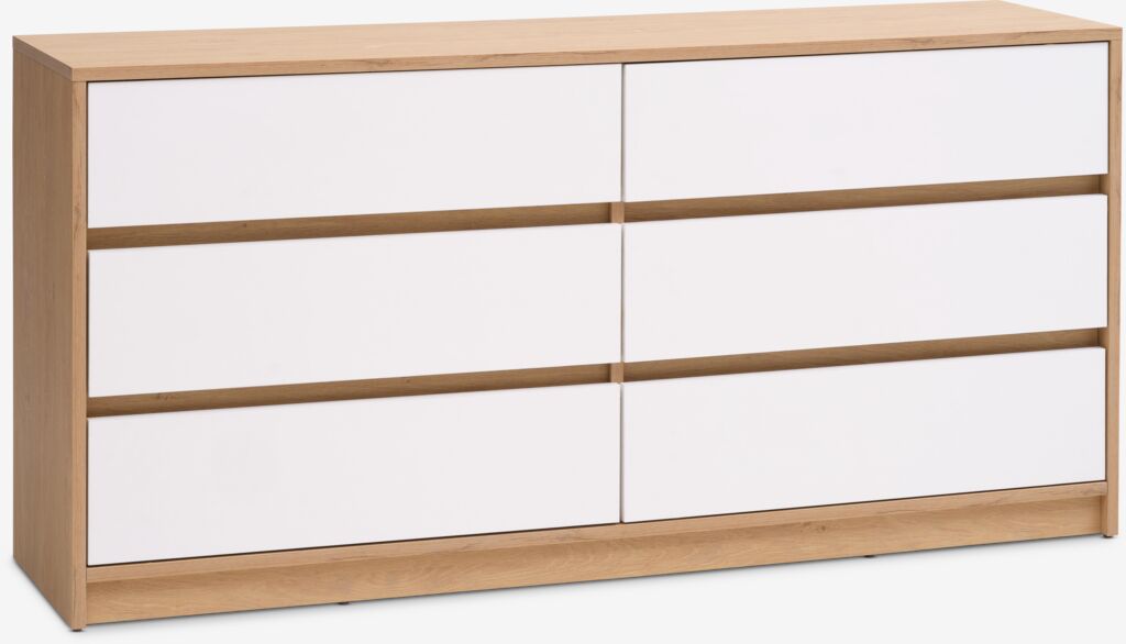 Komoda BILLUND 3+3 bijela/natur hrast boja