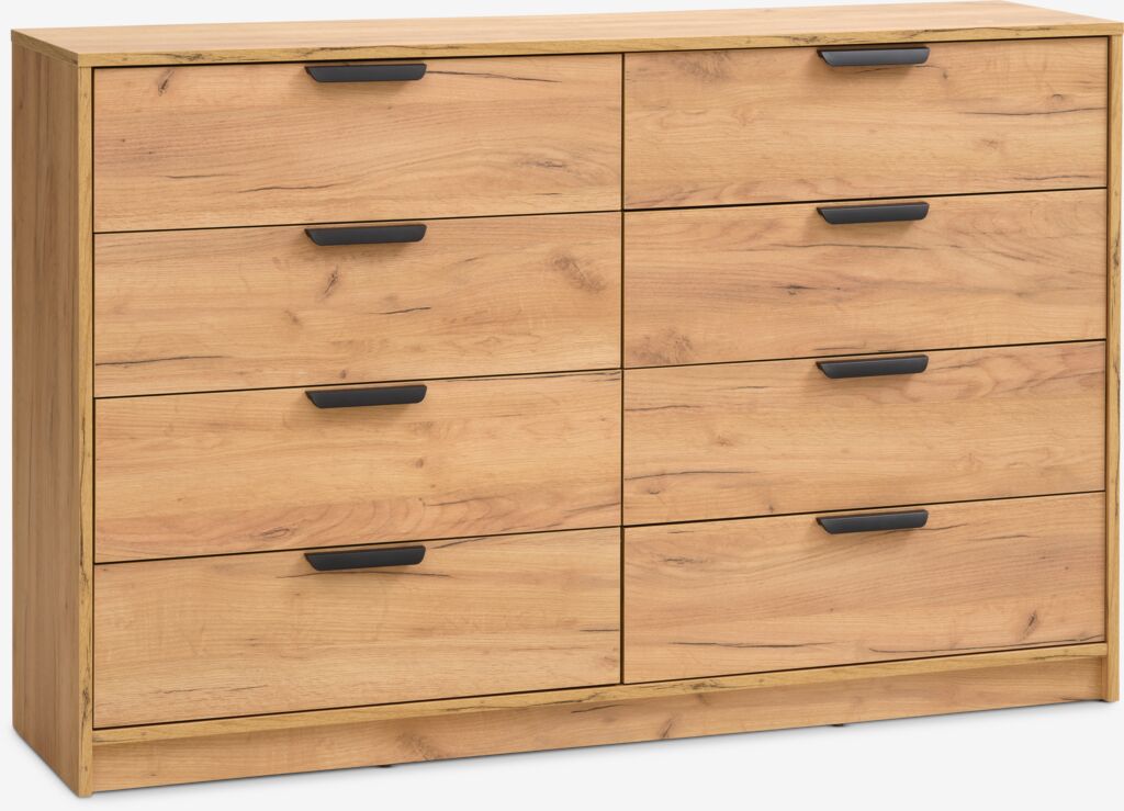 Komoda JENSLEV 4+4 ladice divlji natur hrast boja