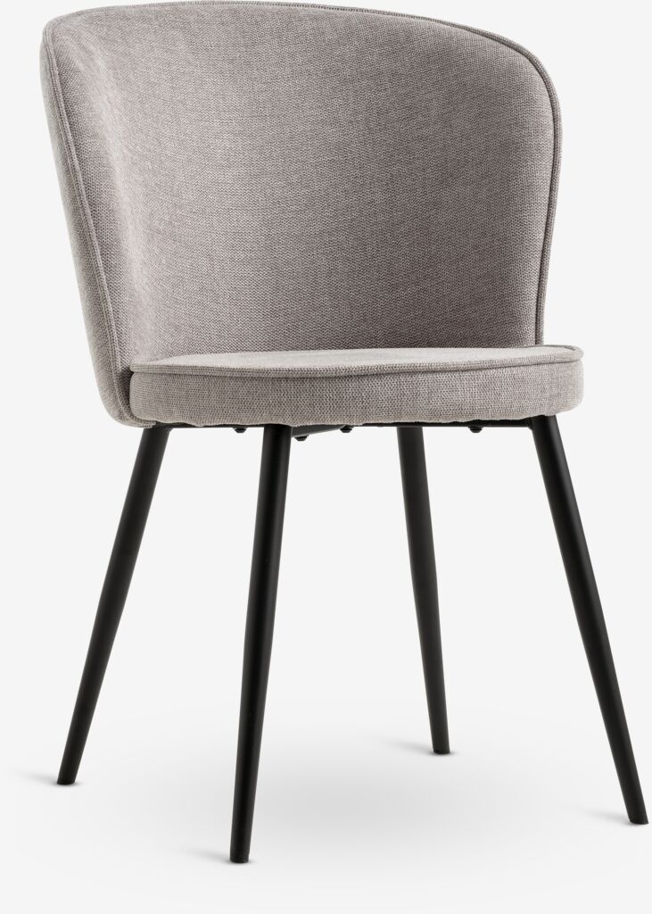 Blagovaonska stolica RISSKOV svjetlosiva tkanina/crna