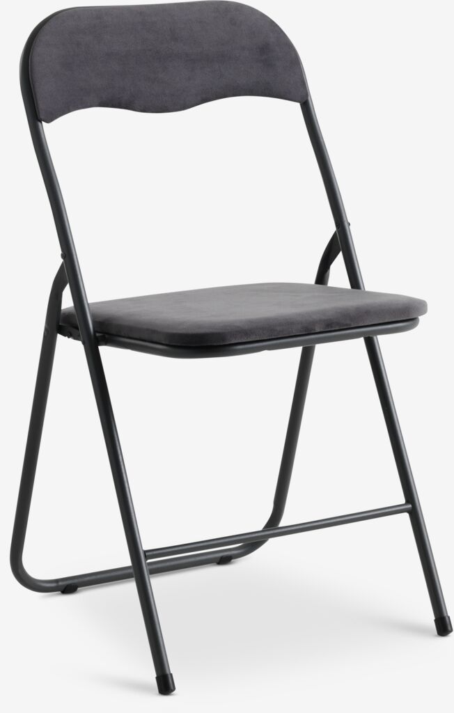 Sklopiva stolica VOEL baršun tamnosiva