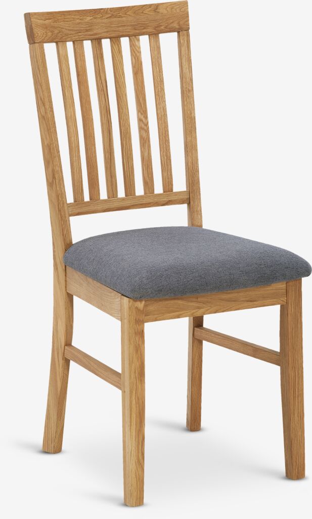 Blagovaonska stolica HAGE siva tkanina/natur hrast