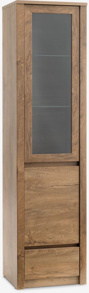 Vitrina VEDDE 1 vrata divlji tamni hrast boja