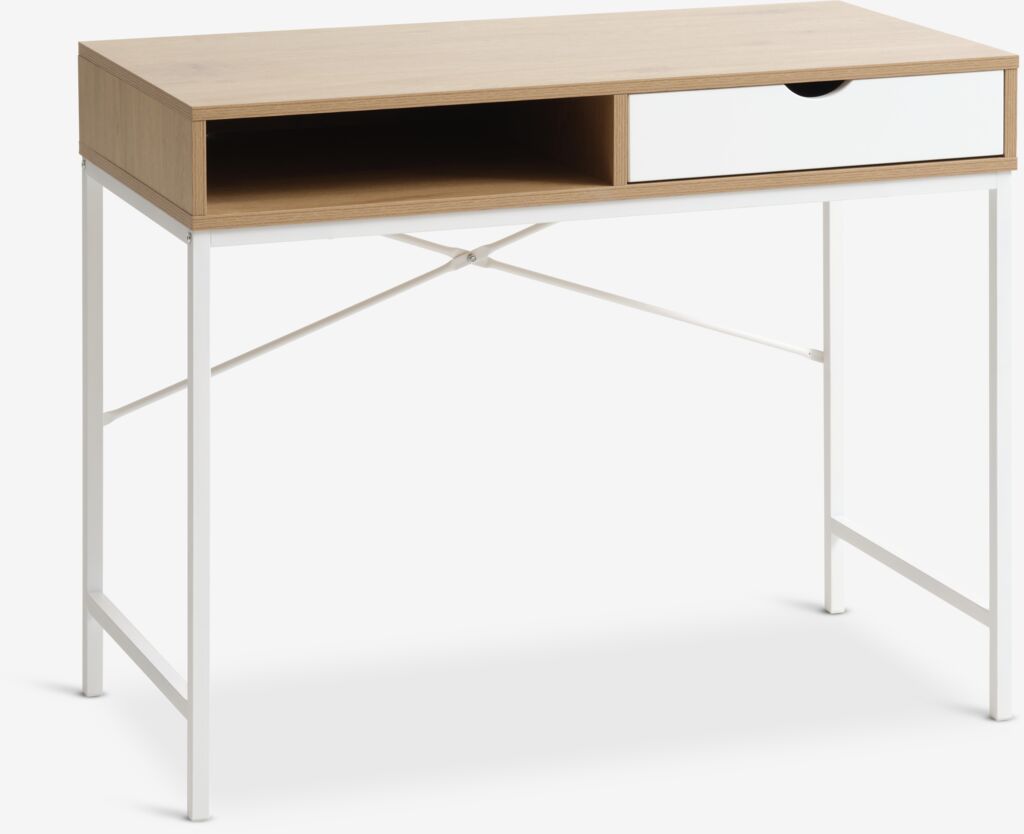 Radni stol TRAPPEDAL 48x95 1 ladica topli hrast boja/bijela