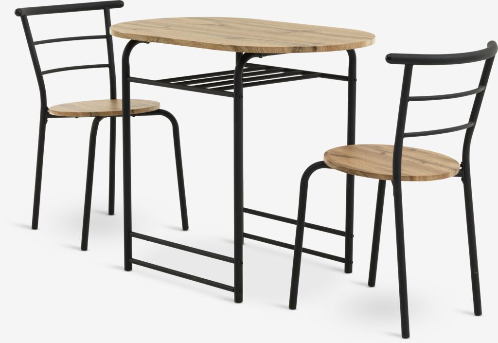 GADSTRUP D92 stol + 2 GADSTRUP crna/divlji natur hrast