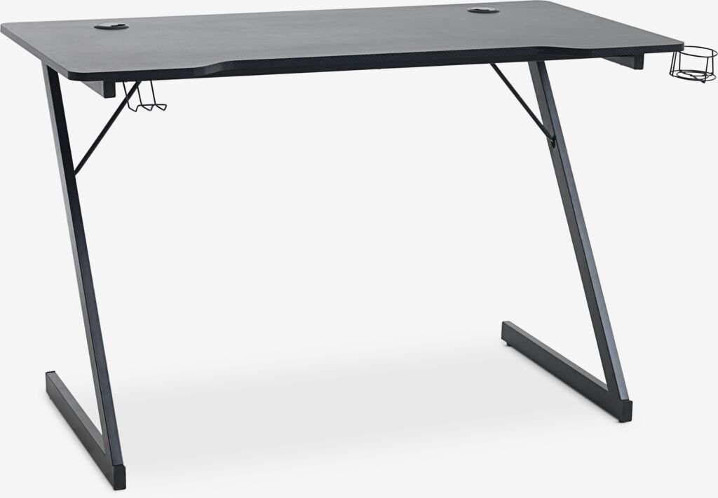 Gaming stol HALSTED 60x120 s drž. za čašu i slušalice crna