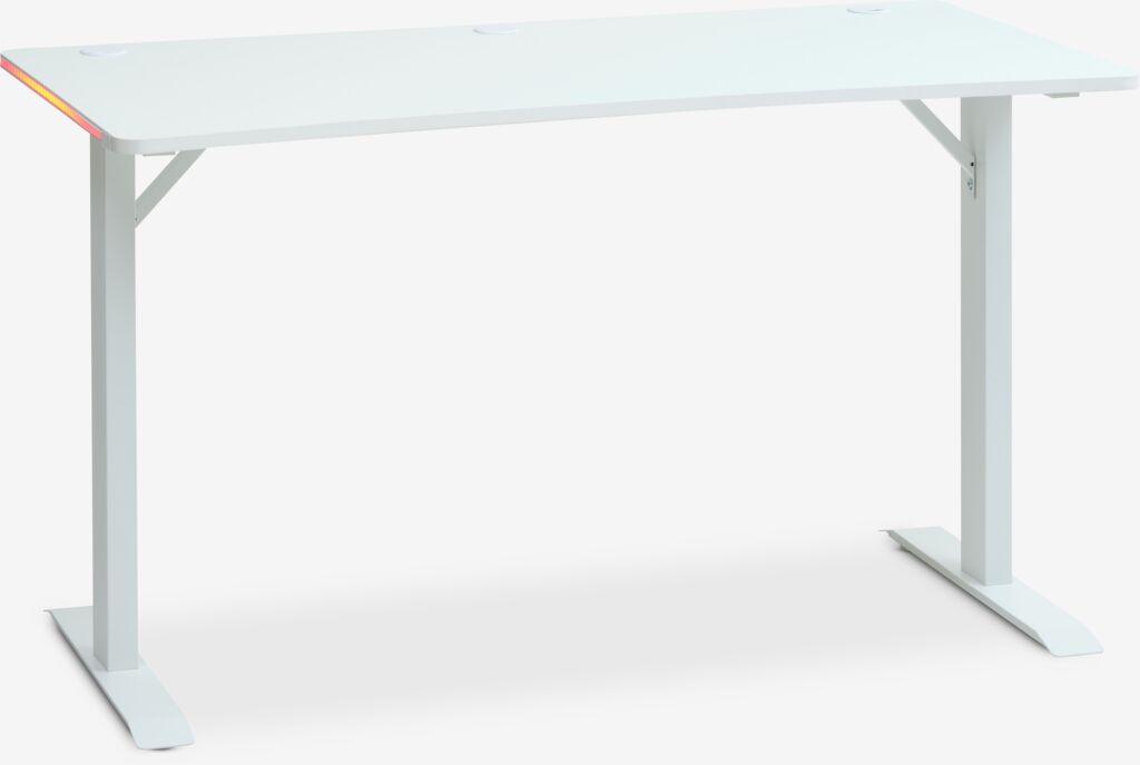 Gaming stol HALBJERG 65x135 s LED bijela