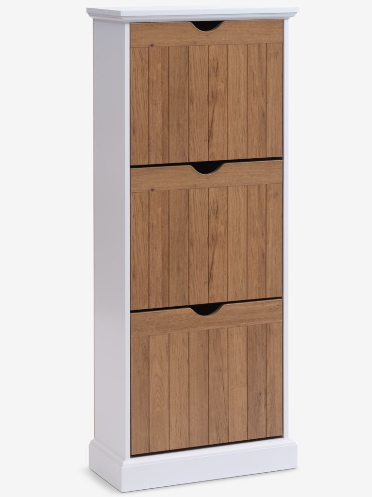 Ormar za cipele OLDEKROG bijela/divlji natur hrast boja