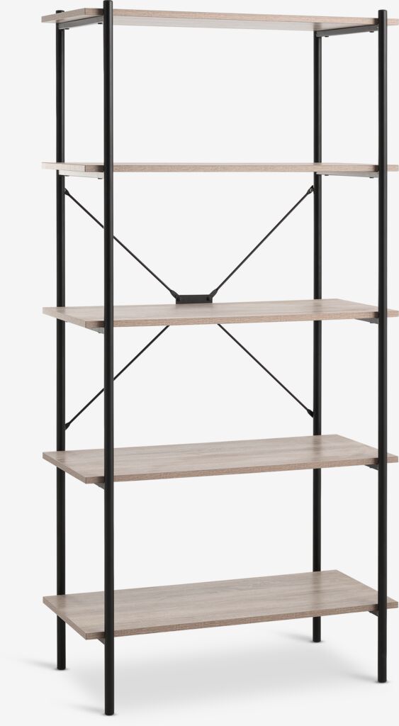 Polični element VANDBORG 5 polica boja svijetli hrast/crna