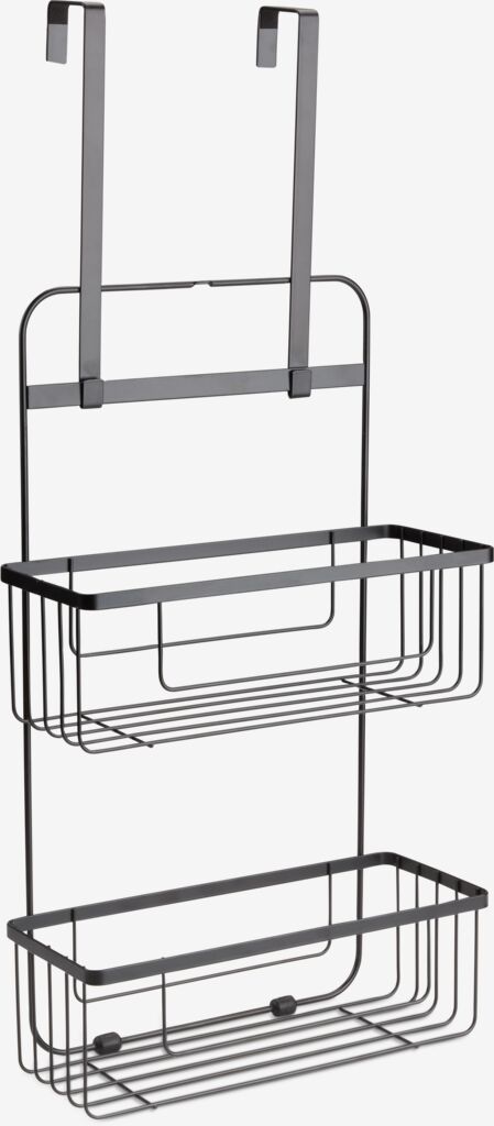 Viseća polica NACKA s kukicama crna