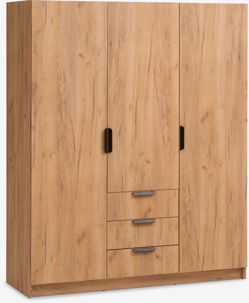 Ormar JENSLEV 144x1763 vrata 3 ladice divlji nat.hrast boja