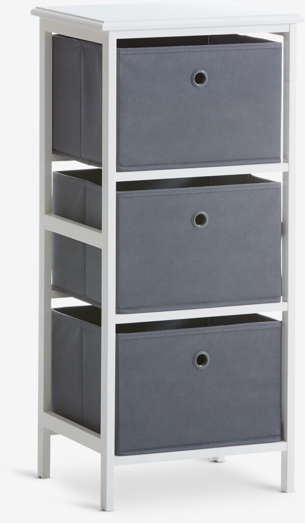 Komoda ODBY 3 kutije bijela/siva