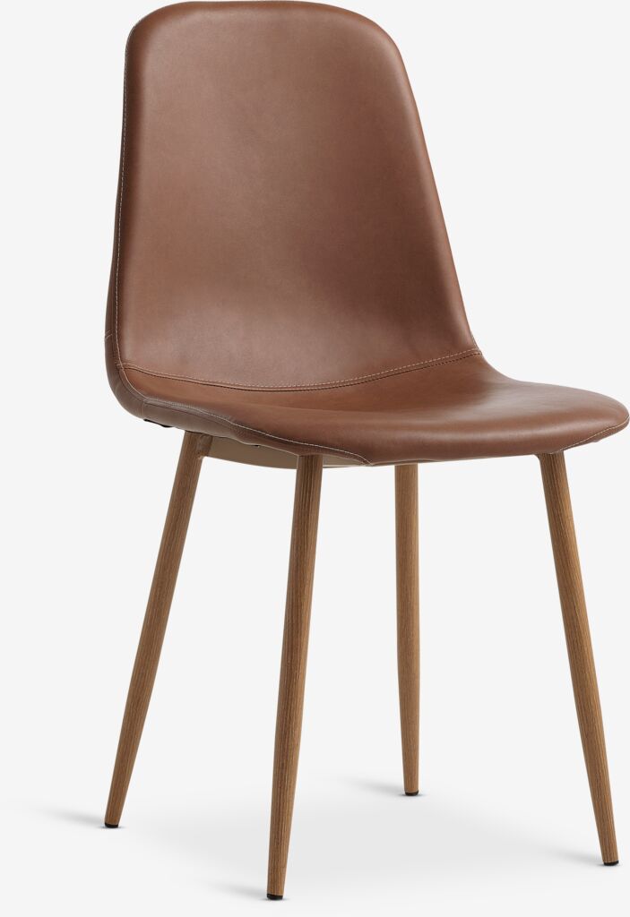 Blagovaonska stolica JONSTRUP konjak umj. koža/natur hrast