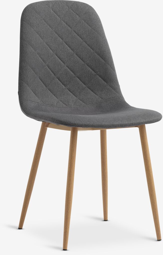 Blagovaonska stolica JONSTRUP asfalt tkanina/nat. hrast boja