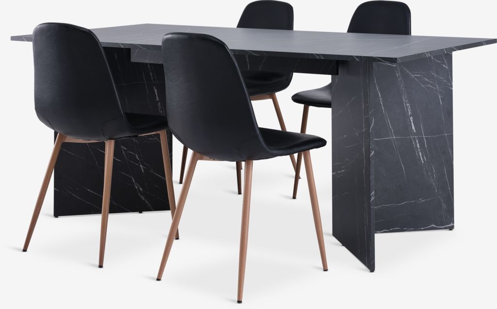 KRONDAL D180 mramor + 4 JONSTRUP crna