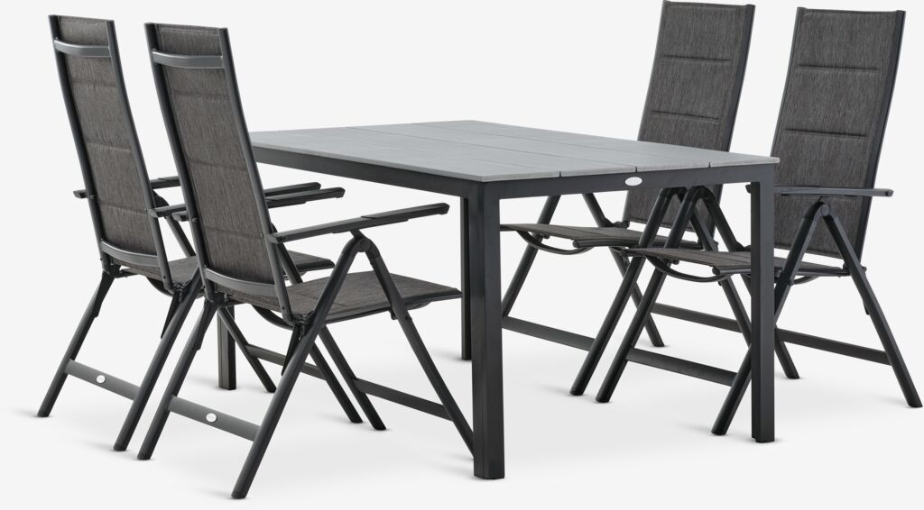 MARIELYST D150 stol + 4 MYSEN stolica siva