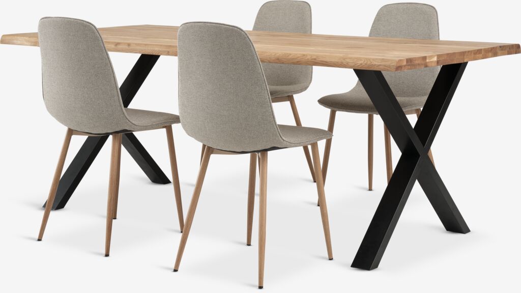 ROSKILDE/ROSLEV D200 natur hrast + 4 BISTRUP pijesak