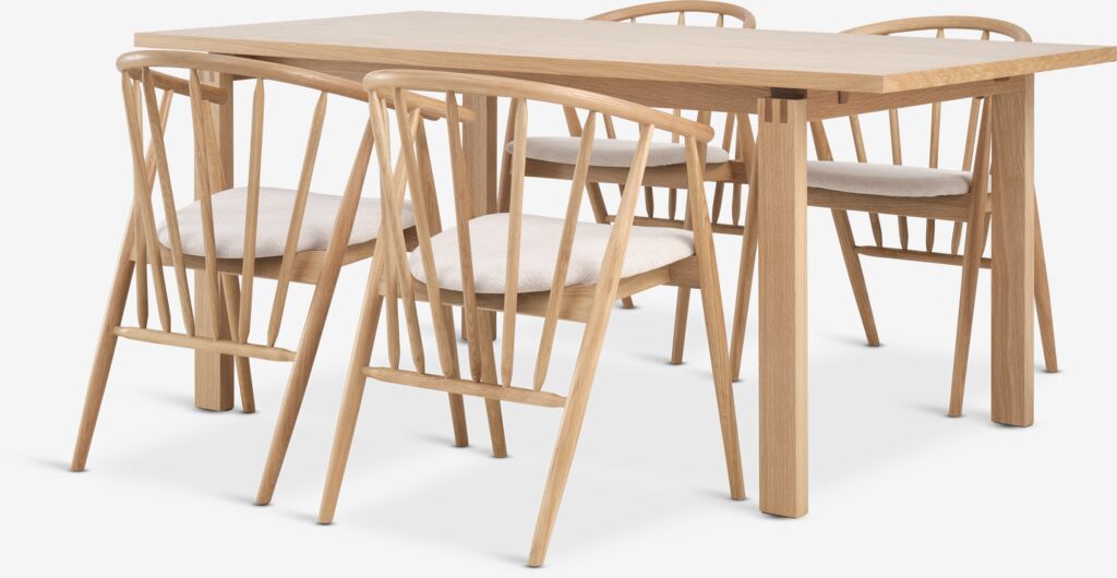 MEJLSKOV D180 natur hrast + 4 LYKSBORG natur hrast