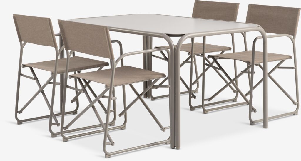 RAUMA D140 stol + 4 LIFJELL stolice tamni pijesak