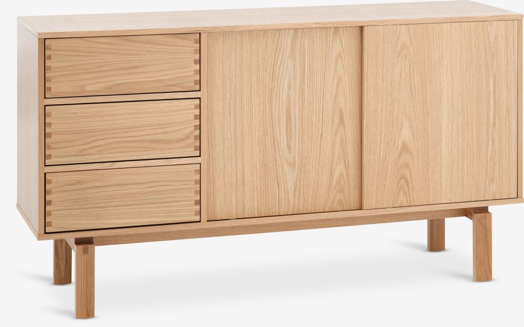 Komoda MEJLSKOV 2 vrata 3 ladice natur hrast