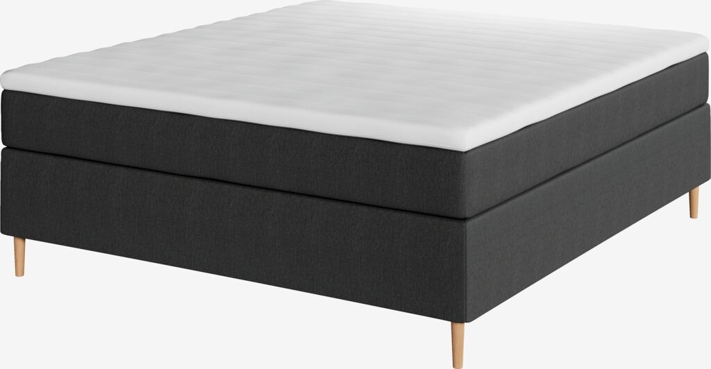 Boxspring krevet 180x200 VELFJORDEN + FLYA siva-40 tvrd