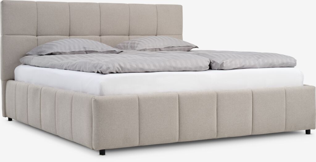 Okvir kreveta VEMMELEV s pohranom 160x200 bež tkanina