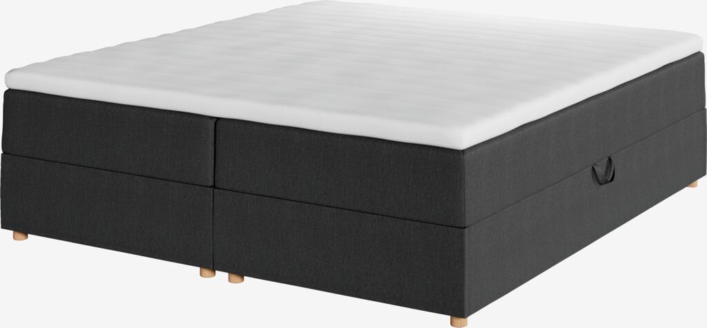 Boxspring krevet 160x200 cm SKAUMA + FLYA siva-40 vrlo tvrd
