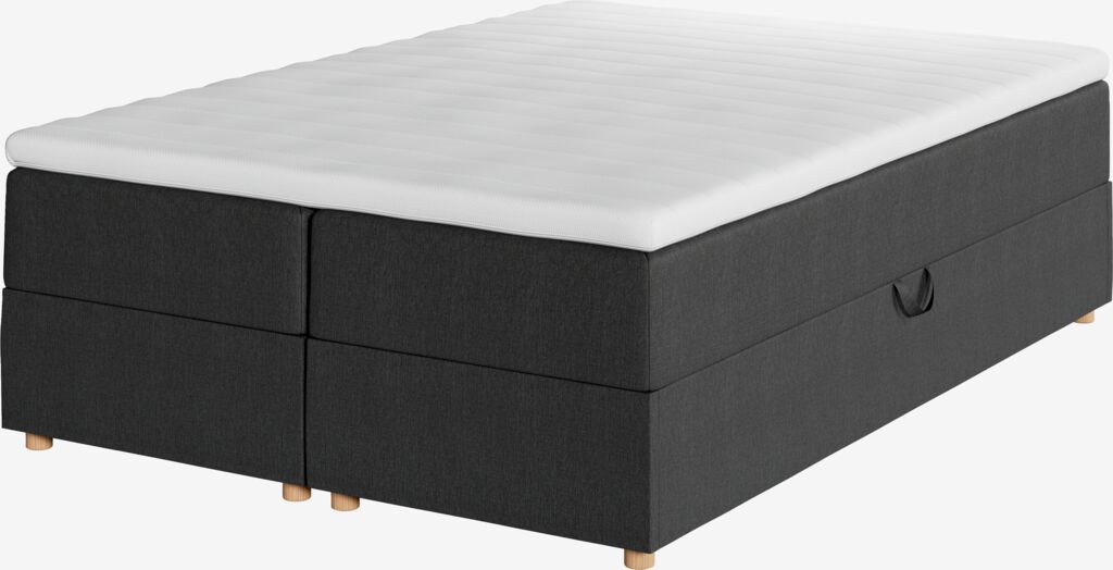 Boxspring krevet 140x200 cm SKAUMA + FLYA siva-40 vrlo tvrdo
