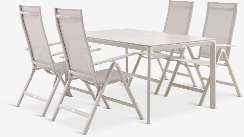 KUMLA D150 stol + 4 LOMMA stolice bež