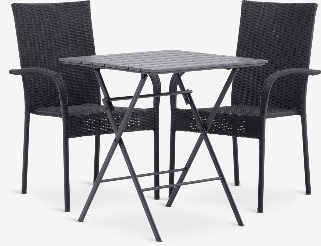 SANDVIKA D65 stol + 2 GUDHJEM stolica crna