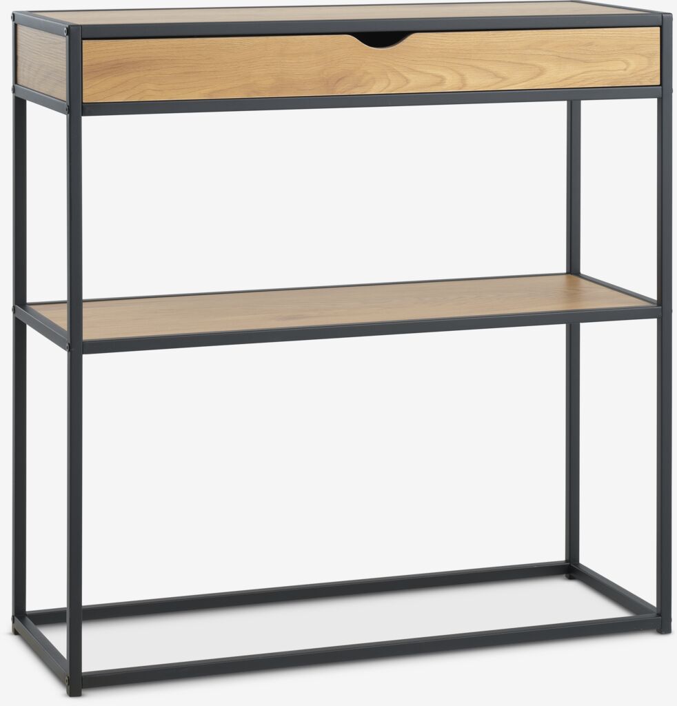 Konzolni stolić TRAPPEDAL 30x80 topli hrast boja/crna