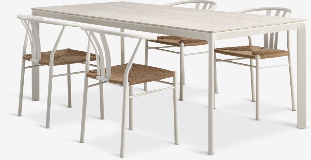 KUMLA D200 stol + 4 TAGMARK stolice bež