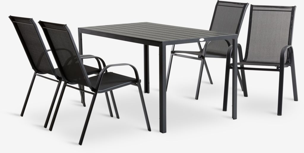 JERSORE D140 stol + 4 LEKNES stolica crna