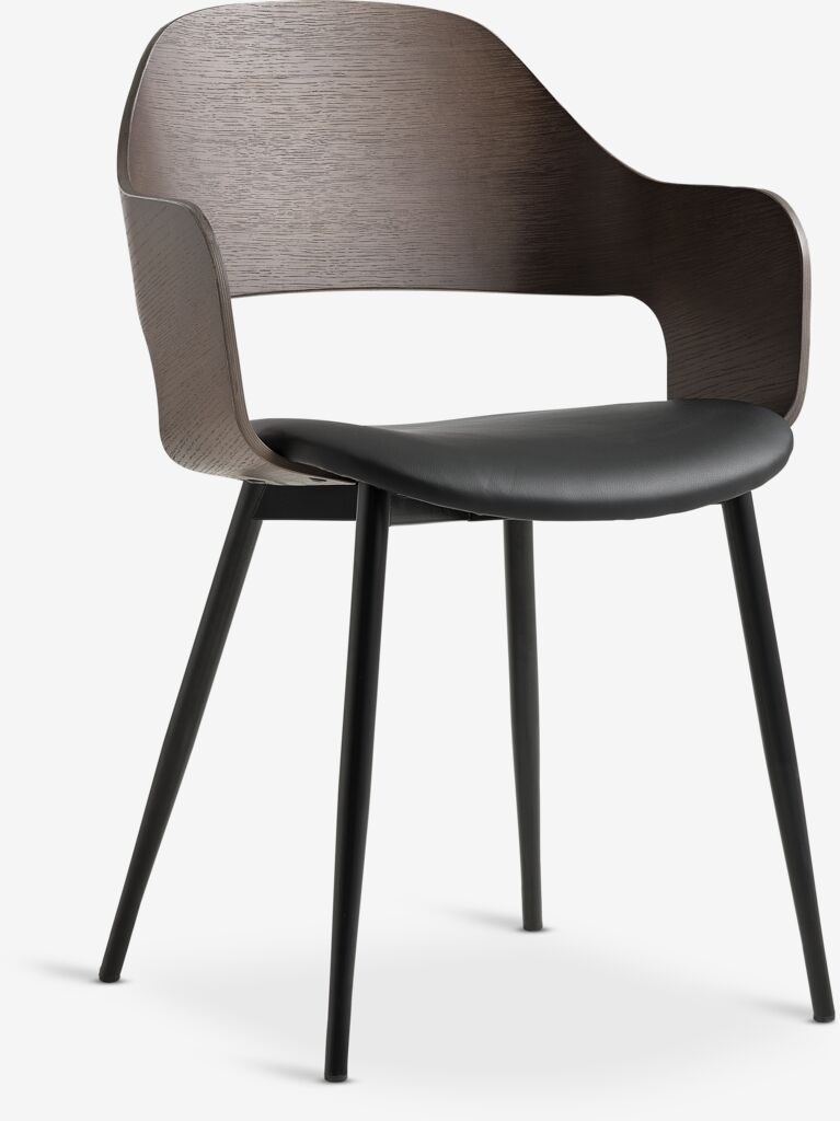 Blagovaonska stolica HVIDOVRE tamni hrast/crna