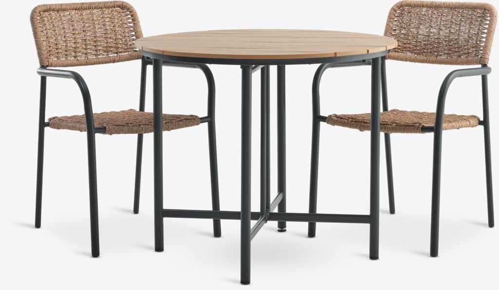 HOVVIG D10/90 stol + 2 ORKANGER stolice natur