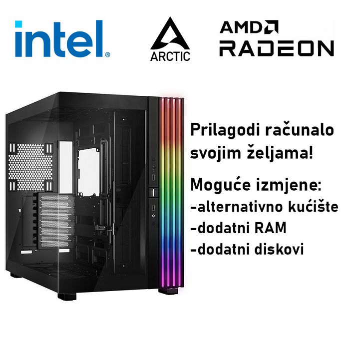 Računalo ADM Gaming Top Range G380 Intel Core Ultra 7 270K Plus, 32GB DDR5, 1TB SSD NVMe, RX7900XT, No OS