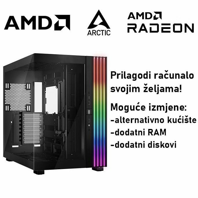 Računalo ADM Gaming Top Range G158 AMD Ryzen 9 7950X, 32GB DDR5, 1TB SSD NVMe, RX7900XTX, No OS