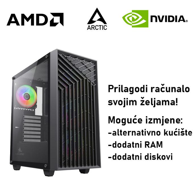 Računalo ADM Gaming Middle Range G370 AMD Ryzen 5 5600X, 16GB DDR4, 1TB SSD NVMe, RTX5060 8GB, No OS