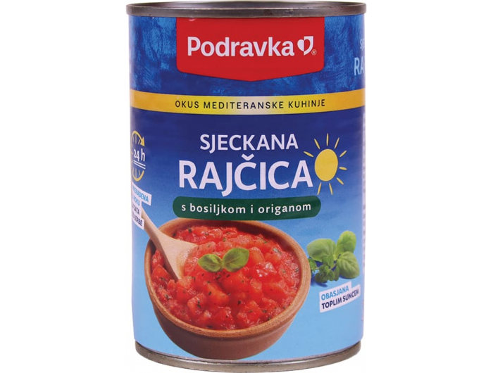 Podravka sjeckana rajčica s bosiljkom i origanom 400 g