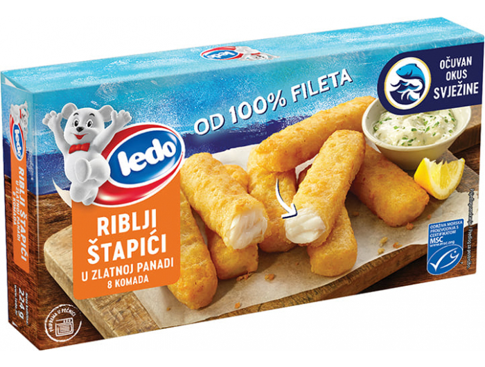 Ledo riblji štapići filet u zlatnoj panadi 224 g