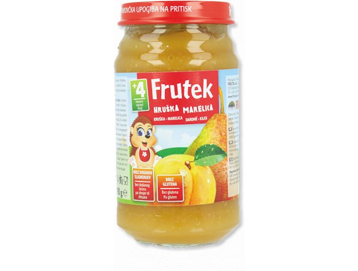 Frutek dječja hrana marelica i kruška 190 g