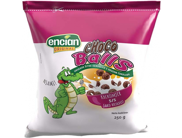 Encian Choco Balls žitne okruglice s okusom čokolade 250 g
