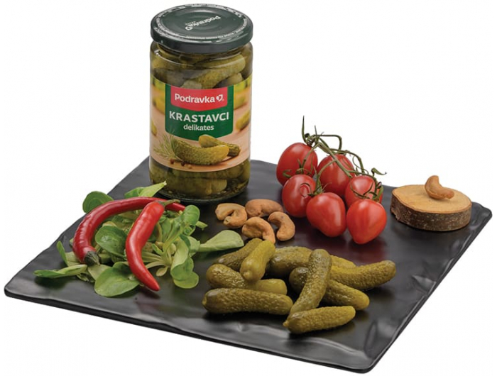 Podravka krastavci delikates 330 g ocijeđena masa = 175 g
