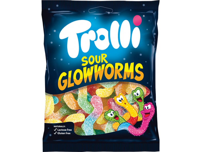 Trolli Sour Glowworms gumeni bomboni 100 g