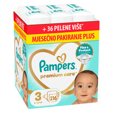 Pampers Premium Care Pelene, Veličina 3, mjesečno pakiranje 6-10 kg 200/1
