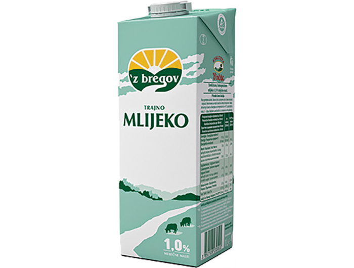 Vindija 'z bregov trajno mlijeko 1,0% m.m. 1 L